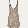 Leopard Print V-Neck Slip Mini Dress