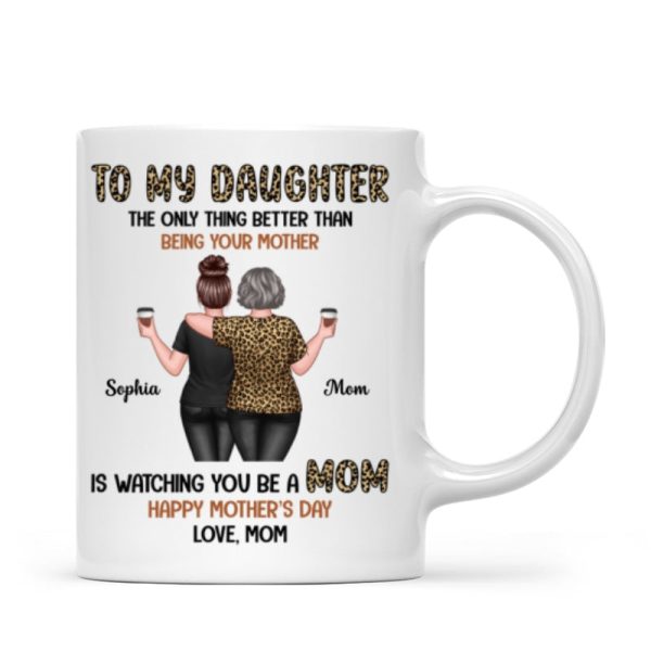 Leopard To My Daughter From Mom Happy Mother's Day Personalized Mug, Gift For Daughter