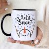 Let It Snow Snowman Personalized Mug, Snowflakes Minimalist Gift with Custom Name