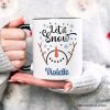 Let It Snow Snowman Personalized Mug, Snowflakes Minimalist Gift with Custom Name