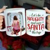 Let's Be Naughty And Save Santa The Trip, Personalized Coffee Mug, Christmas Gift For Couple