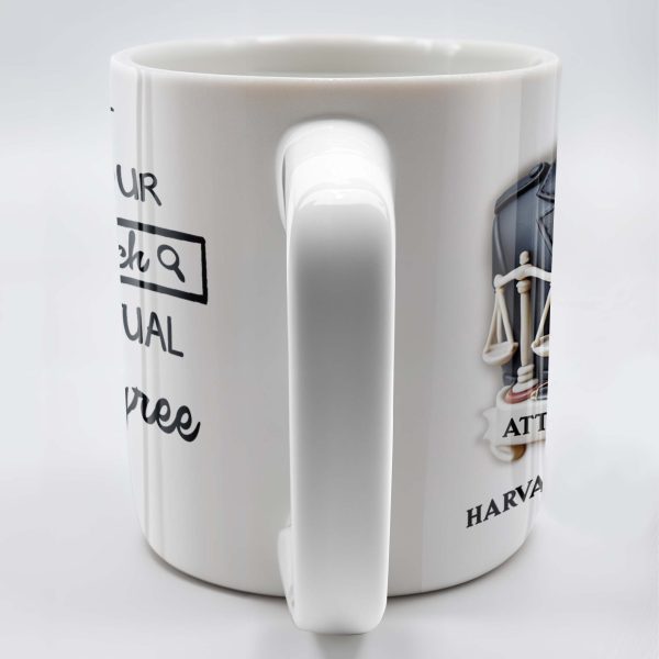 Let's Not Mistake Your Internet Search For The Actual Law Degree I Hold, Law Symbols and Briefcase - Personalized Custom Coffee Mug - GRAD288_MG