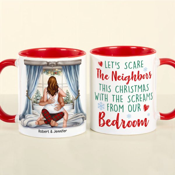 Let's Scare The Neighbors-Personalized Accent Mug- Gift For Him/ Gift For Her-Naughty Couple Mug