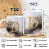 Letter Monogram Marble - Personalized White Edge-to-Edge Mug