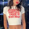 Letter Red Printed White Tee