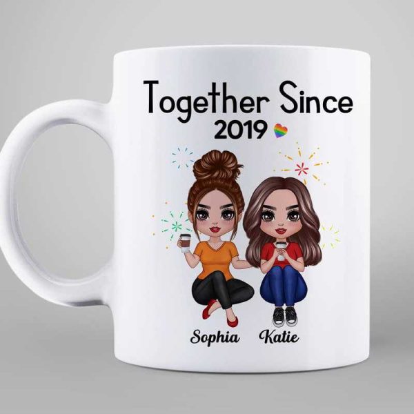 LGBT Couple Doll Together Since Personalized Mug