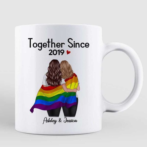 LGBT Couples Back View Together Since Personalized Mug