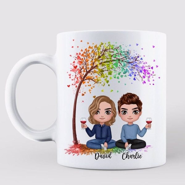 LGBT Doll Couple Under Tree Personalized Mug