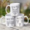 Life Is Better With Cats Cat Head Outline Personalized Mug