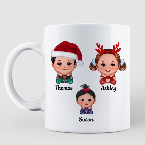 Life Is Better With Grandkids Chin On Hands Christmas Personalized Mug