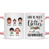 Life Is Better With Grandkids Chin On Hands Christmas Personalized Mug