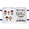 Life Is Better With Grandkids Chin On Hands Christmas Personalized Mug