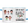 Life Is Better With Grandkids Chin On Hands Christmas Personalized Mug