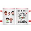 Life Is Better With Grandkids Chin On Hands Christmas Personalized Mug
