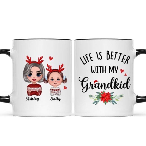 Life Is Better With Grandkids Christmas Gift For Grandma Personalized Mug