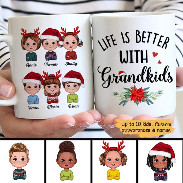 Life Is Better With Grandkids Christmas Personalized Mug