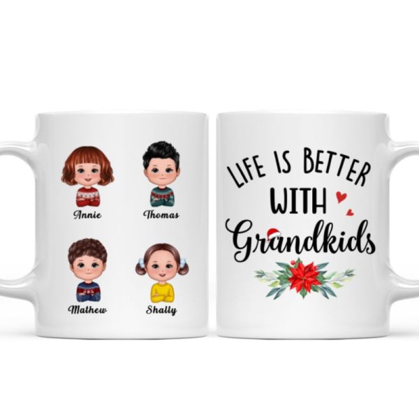Life Is Better With Grandkids Christmas Personalized Mug