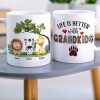 Life Is Better With Grandkids, Gift For Grandkids, Personalized Mug, Animal Mug, Anniversary Gift