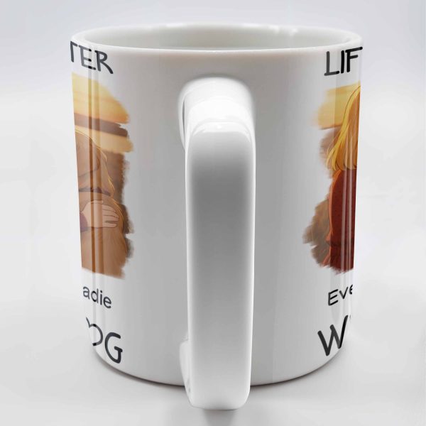 Life Is Better With My Dog Featuring Girl and Dog - Personalized Custom Coffee Mug - DOG054_MG