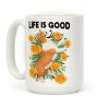 Life is Good (Corgi in California Poppies) Coffee Mug