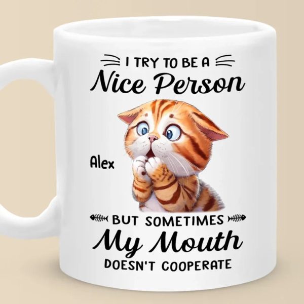 Life Tip, When In Doubt, Blame The Cat - Friend Personalized Custom Mug - Christmas Gift, Birthday Gift For Best Friends, Family Members, Coworkers, Yourself
