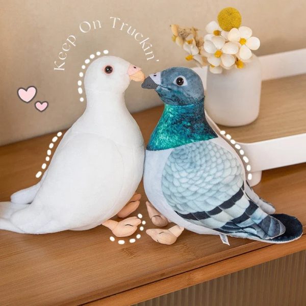 Lifelike Pigeon Plush Toy Soft Simulation Bird for Kids and Home Decor