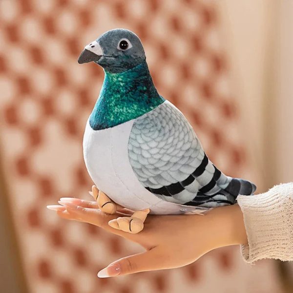 Lifelike Pigeon Plush Toy Soft Simulation Bird for Kids and Home Decor