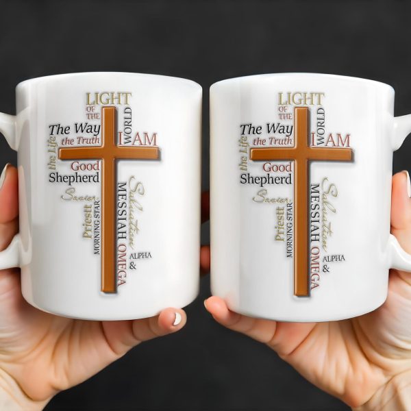 Light Of The Way, The Truth, Good Shepherd, Alpha & Omega, Messiah, Cross and Religious Text - Personalized Custom Coffee Mug - FTH069_MG