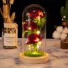 Light Up Rose Glass Dome Ornament