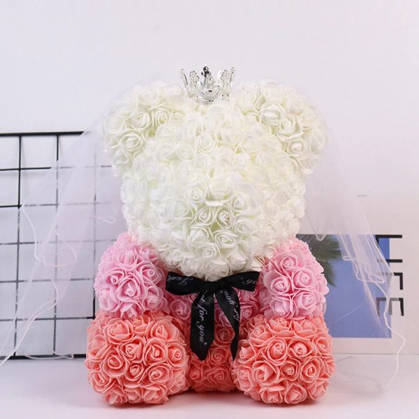 Lighted Rose Flower Teddy Bear 25cm Gift Box Edition