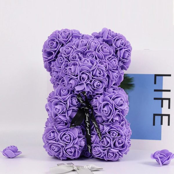 Lighted Rose Flower Teddy Bear 25cm Gift Box Edition