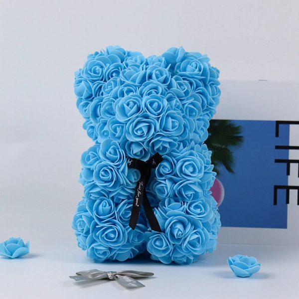 Lighted Rose Flower Teddy Bear 25cm Gift Box Edition