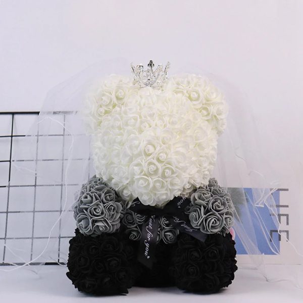 Lighted Rose Flower Teddy Bear 25cm Gift Box Edition