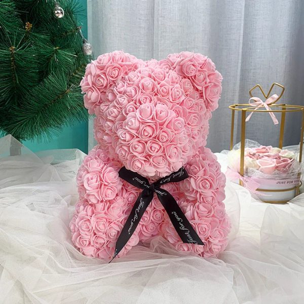 Lighted Rose Flower Teddy Bear 25cm Gift Box Edition