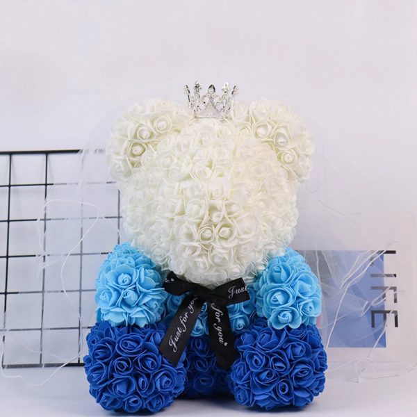 Lighted Rose Flower Teddy Bear 25cm Gift Box Edition