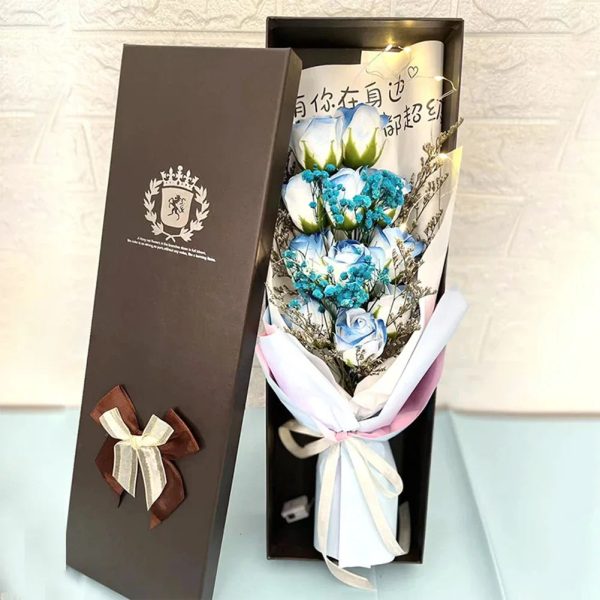 Lighted Soap Rose Bouquet Gift Box for Valentine’s Day