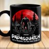 Like A Daddy Just More Squatchy - Family Personalized Custom Black Mug - Gift For Dad, Grandpa