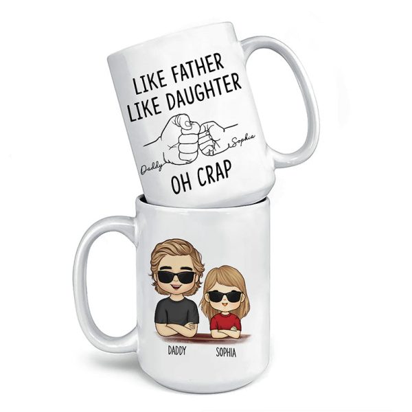Like Father Like Daughter - Family Personalized Custom Mug - Gift For Family Members