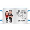 Like Father Like Daughter Like Son Caricature Fist Bump Personalized Mug
