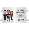 Like Father Like Daughter Like Son Caricature Fist Bump Personalized Mug