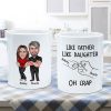 Like Father Like Daughter Like Son Caricature Fist Bump Personalized Mug
