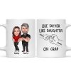 Like Father Like Daughter Like Son Caricature Fist Bump Personalized Mug