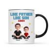 Like Father Like Daughter Son Cartoon Funny Style Personalized Mug, Gift For Dad
