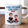 Like Father Like Daughter Son Cartoon Funny Style Personalized Mug, Gift For Dad