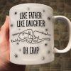 Like Father Like Son Like Daughter One Line Fist Bump Personalized 3D Inflated Printed Mug