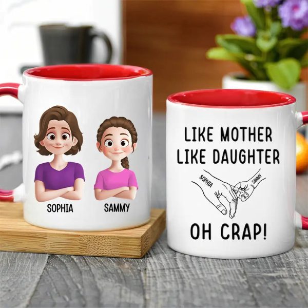 Like Mother Like Children Customizable Cartoon Cup with Hand Gesture Design Best Mother's Day Gift