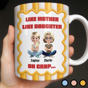 Like Mother Like Daughter, Animated Characters - Personalized Custom Coffee Mug - DAU295_MG