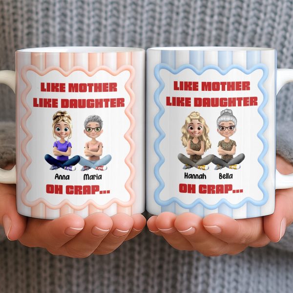 Like Mother Like Daughter, Animated Characters - Personalized Custom Coffee Mug - DAU295_MG