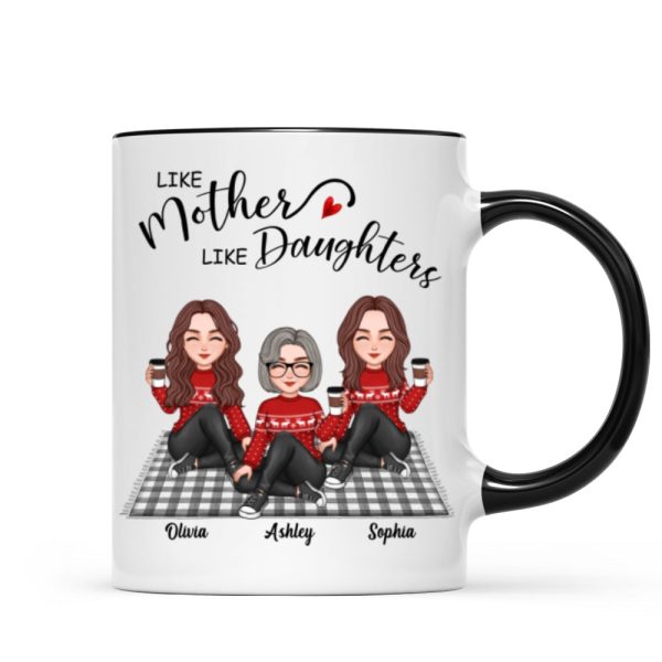Like Mother Like Daughter Cute Mother Daughter Sitting On Mat Personalized Mug