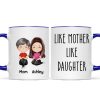 Like Mother Like Daughter Doll Woman Sitting Watercolor Style Personalized Mug